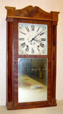 C.1839, (dated label) Charles Stratton, Holden, Mass, 30 hour wood works, split square column and splat. — Antique Clocks Price Guide