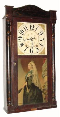 C.1840, Williams, Orten, Preston's and Co., Farmington, Conn., 30-hour time/strike wood movement half column and splat shelf clock. — Antique Clocks Price Guide