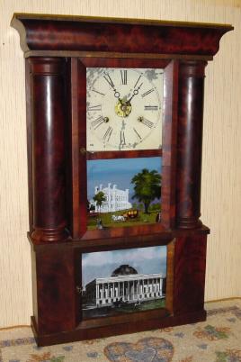 C.1842, Hills, Goodrich and Co., Plainville, CT, uncommon hollow column, 30-hour, time and strike, with restorations. — Antique Clocks Price Guide