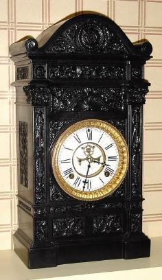 C.1880, Ansonia, MARBELITE No. 5 with 8-day open escapement movement with porcelain dial. — Antique Clocks Price Guide
