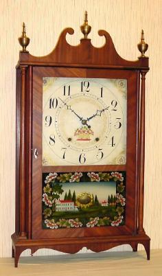 C.1820, Seth Thomas, Plymouth, Conn, Pillar and Scroll, 30 hour, 2-weight, wooden works, painted dial. — Antique Clocks Price Guide