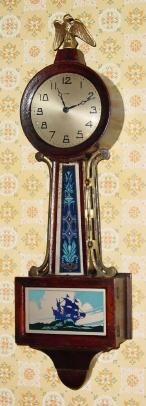 C.1928, New Haven Clock Co., "Willis", 12-day banjo timepiece. — Antique Clocks Price Guide