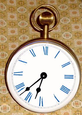 Modern GIANT Glass Paperweight timepiece, with C.1920, Waltham Watch Co, 8-day car clock movement, stem wind. — Antique Clocks Price Guide
