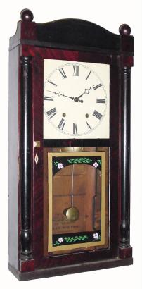 C.1833, Riley Whiting, Winchester, Conn, 30-hour time/strike wood movement half column and splat shelf clock. — Antique Clocks Price Guide