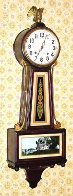 C.1929, New Haven Clock Co., "Winsome", 8-day time/strike banjo clock. — Antique Clocks Price Guide