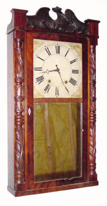 C.1830, Height Utley and Co., Niagara Falls, Upper Canada, 30-hour wood movement half column and splat shelf clock. — Antique Clocks Price Guide