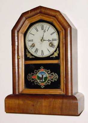 C.1879, Wm. L. Gilbert, COMET, 30-hour time and strike mahogany veneer shelf clock. — Antique Clocks Price Guide