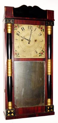 C.1835, Chauncey Boardman, Bristol, CT 30-hour time/strike wood movement shelf clock. — Antique Clocks Price Guide