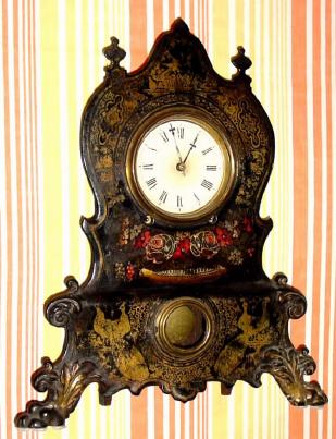 C.1860, Unknown, 8-day time/strike iron front shelf clock. — Antique Clocks Price Guide