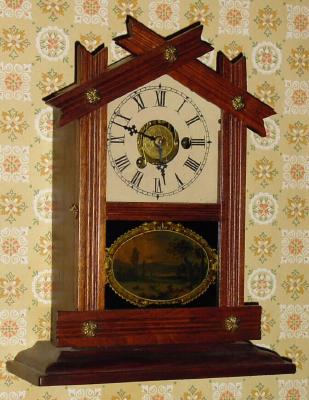 C.1883, Seth Thomas Clock Co., "Rustic", 30-hour time/alarm cottage timepiece. — Antique Clocks Price Guide
