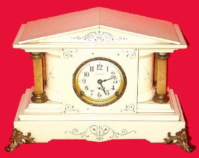 C.1911, Seth Thomas Clock Co., "Blanche", 8-day time/strike adamantine mantel clock. — Antique Clocks Price Guide