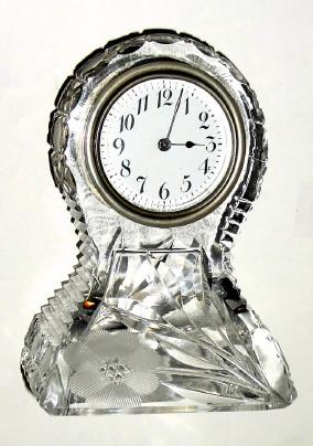 C.1905, New Haven Clock Co., 30-hour cut glass novelty timepiece. — Antique Clocks Price Guide