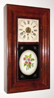 C.1839, Forestville Manufacturing Co., 8-day time/strike/internal-alarm OG shelf clock. — Antique Clocks Price Guide