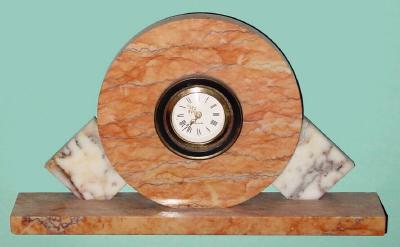 C.1950, French Deco Marble case, now with a German "Mercedes" fit-up 30 hour movement. — Antique Clocks Price Guide