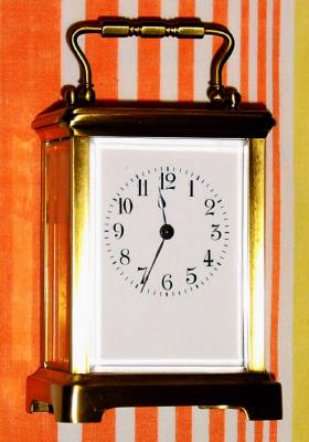 C.1900, French, Brass Cased, 8-day carriage timepiece. — Antique Clocks Price Guide