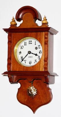 C.1982, Miniature German Free-swinger reproduction, 8-day timepiece. — Antique Clocks Price Guide