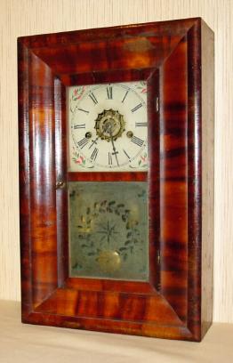 C.1870, New Haven Clock Co., Mini OOG, rosewood veneer case, 30 hour spring, time, strike and alarm. — Antique Clocks Price Guide