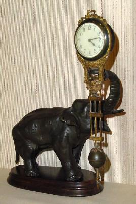 C.1910, German, Junghans, ELEPHANT swing clock, 8-day. — Antique Clocks Price Guide