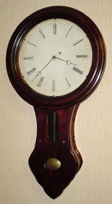 C.1840, Northern New England (probably VT), tavern clock, 8-day, one weight time piece, with 15 inch dial. — Antique Clocks Price Guide