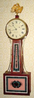 C.2001, Ralph L. Holman, Bowling Green, KY, repro Willard style banjo timepiece, 8-day weight driven. — Antique Clocks Price Guide