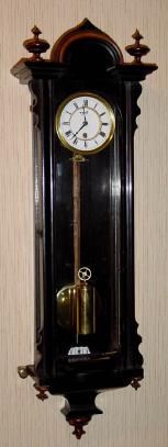 C.1860, Austrian, 1-Wt Mini Vienna Regulator, 6-day in an ebonized case, the porcelain dial with 2- pieces and spun bezels. — Antique Clocks Price Guide