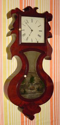 C.1848, Smith and Goodrich, Bristol Conn, rare wall lyre clock, mahogany, 8-day timepiece. — Antique Clocks Price Guide