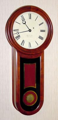 C.2002 (dated), Wayne R. Cline, Bowling Green, KY, Repro of Howard Regulator No. 11, sometimes called the "Keyhole", this one in a cherry case. — Antique Clocks Price Guide