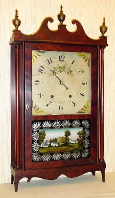 C.1826, Mark Leavenworth and Son, Waterbury, Conn, Pillar and Scroll, 1-day wooden movement, 2-wt. — Antique Clocks Price Guide