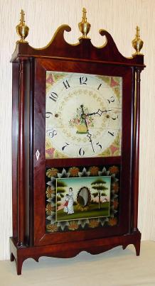 C.1825, Norris North, Torrington, CT, Pillar and Scroll, 1-day wooden movement, 2-wt. — Antique Clocks Price Guide