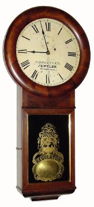 C.1879, Seth Thomas Clock Co., "Regulator No. 2", 8-day rosewood wall timepiece. — Antique Clocks Price Guide