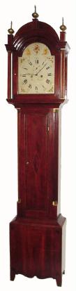C.1820, Benjamin Morrill, Boscawen, NH, 8-day painted dial, brass works tall clock. — Antique Clocks Price Guide