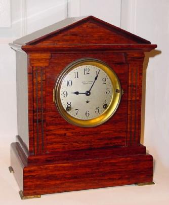 C.1915, Seth Thomas Sonora Chime clock, 4-bell quarter chime with adamantine finish. — Antique Clocks Price Guide