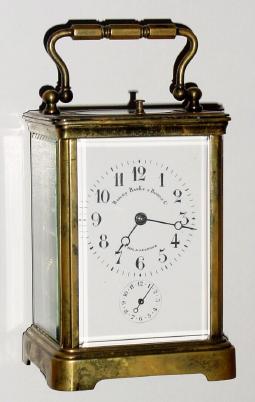 C.1900, French, 8-day time-strike-alarm with repeat carriage clock. — Antique Clocks Price Guide