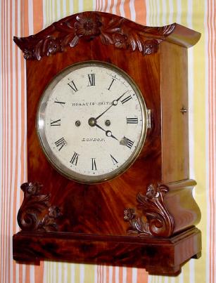 C.1850, Horatio Smith, London, 8-day time/strike, 2-fusee bracket clock in mahogany. — Antique Clocks Price Guide