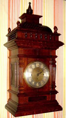 C.1895, German, Winterhalder and Hofmeier, 3-fusee (all chain), 8-bell, 5-gong quarter chime bracket clock, in an alt Deutsch style case. — Antique Clocks Price Guide