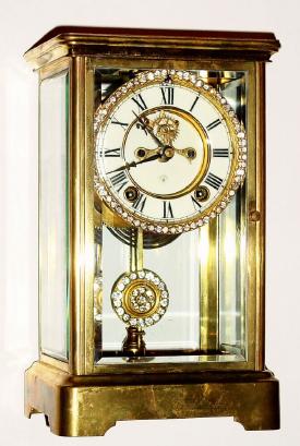 C.1914, Ansonia Clock Co., "Prism", 8-day time/strike crystal regulator. — Antique Clocks Price Guide