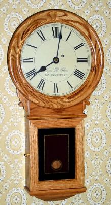 C.2001, Wayne R. Cline, Bowling Green, KY, mini No. 70 regulator, in oak, with 8-day lever movement. — Antique Clocks Price Guide