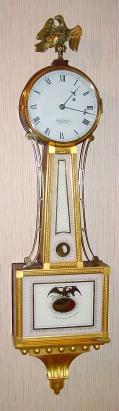 C.1980, Boston Area Banjo, with signed E. O. Stennes movement and weight and a dial with his signature added. — Antique Clocks Price Guide