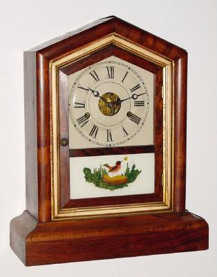C.1874, Seth Thomas Clock Co., "Victoria" 30-hour time/strike City Series mantel clock. Rosewood veneered case is excellent — Antique Clocks Price Guide