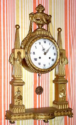 C.1775, Austrian, 8-Day Gilt Wood mantel clock with porcelain dial and bell strike, silk suspension. — Antique Clocks Price Guide