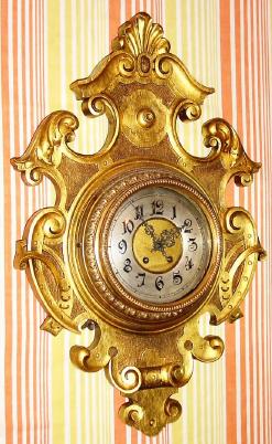 C.1916, German, Lenzkirch, 8-day time and strike gilt carved cartel clock. — Antique Clocks Price Guide