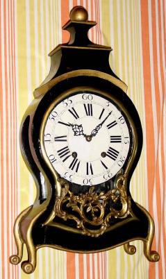 C.1780, Swiss, Neuchatel Clock, 2-train, crown verge, bracket clock, quarter strike on vertical bells. — Antique Clocks Price Guide