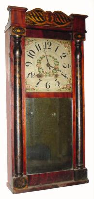 C.1832, E. and G. W. Bartholomew, Bristol, Conn, 30-hour time/strike wood movement half column and splat shelf clock, with a short pendulum movement . — Antique Clocks Price Guide