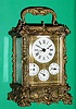 C.2002, Chinese, Repro brass cased carriage clock, with strike, repeat, alarm, day, date and center seconds hand.