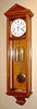 C.2001, German, Hermle and Sohn, Modern Chiming Laterndluhr, in a linden case with thin dark walnut accent strip. Time train is weight driven.