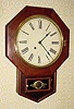 C.1890, New Haven Clock Co., 12 Inch Drop octagon wall clock, time only, 8-day spring.