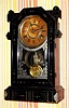 C.1885, William L. Gilbert Clock Co., "Jet", 8-day time/strike mantel clock.