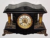 C.1914, Seth Thomas Clock Co., 8-day time/strike adamantine mantel clock, large model with curved sides and 4 free standing columns.