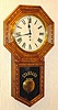 C.1911, New Haven, BANK, embossed oak long drop octagon regulator, time only.