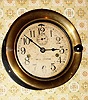 C.1941, Seth Thomas, Naval Deck clock, double spring time, 8-day in black bakelite case with brass veneer bezel.